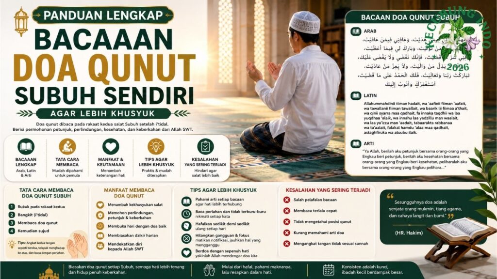 doa qunut subuh sendiri