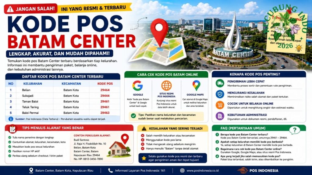 kode pos batam center